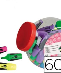 Pote 60 Marcadores Mini Fluorescentes LiderPapel