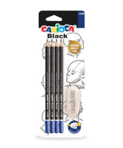 Blister 5 Lápis Carioca Black HB2+Borracha