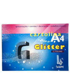 Bloco Cartolina Gliter A4 12 Folhas