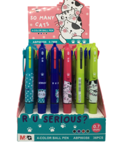 Exp. Esferográfica 4 Cores So Many Cats 36Uni.