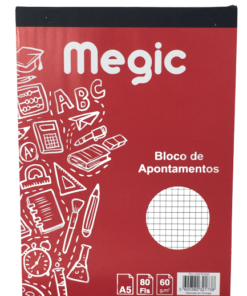 Bloco Notas Megic A5 Quadriculado