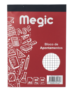 Bloco Notas Megic A6 Quadriculado